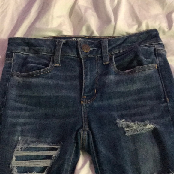 American eagle PATCHED skinny jeans size 4 - Picture 1 of 5